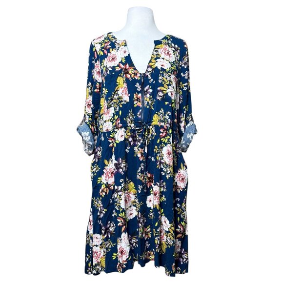 Torrid Floral Dress Size 0 Womens Large - Picture 1 of 8